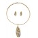 Ras de cou doré en pierre  scintillante + boucles d'oreilles