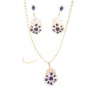 Ensembles bijoux plaqué or avec des perles "violet"
