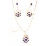 Ensembles bijoux plaqué or avec des perles "violet"