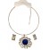 Ras de cou plaqué or avec boucle d'oreille à perle" bleu"