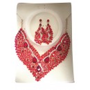 Parrure rouge à perle avec boucle d'oreile