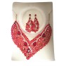 Parrure rouge à perle avec boucle d'oreile