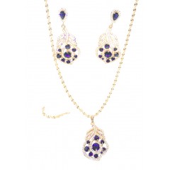 ensembles bijoux plaqué or avec des pierres bleue garantie 1 an