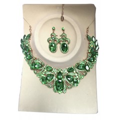 Parrure "vert" à perle avec boucle d'oreile