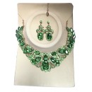 Parrure "vert" à perle avec boucle d'oreile