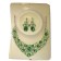 Parrure "vert" sintillante avec boucle d'oreile