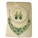 Parrure "vert" sintillante avec boucle d'oreile