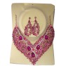 Parrure rose scintillante avec boucle d'oreille