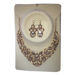 Parrure à pierre dorée avec boucle d'oreille