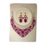 Parrure "rose" à pierre avec boucle d'oreille