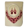 Parrure rouge à pierre dorée avec boucle d'oreille