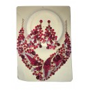 Collier dorée en pierre  scintillante + boucles d'oreilles