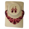Parrure rouge à  grosse pierre avec boucle d'oreille