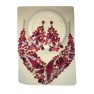 Parrure rouge scintillante à pierre avec boucle d'oreille