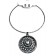Ras de cou argenté avec boucle d'oreille à pierre