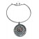 Ras de cou argenté avec boucle d'oreille à pierre marron