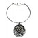 Ras de cou argenté avec boucle d'oreille à pierre "gris"