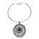 Ras de cou argenté avec boucle d'oreille à pierre rouge
