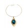 Ras de cou doré avec boucle d'oreille à pierre scintillante"bleu"