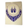 Parrure "bleu" à pierre avec boucle d'oreille