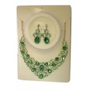 Parrure "vert" à pierre avec boucle d'oreille
