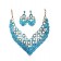 Parrure argentée à pierre" bleu" avec boucle d'oreille