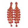 boucles d'oreilles en pierres rouges scintillantes
