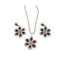 Ensembles bijoux plaqué  avec des pierres "vert,rose,bleu""