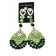 boucles d'oreilles en perles verts blancs scintillantes