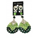 boucles d'oreilles en perles verts blancs scintillantes