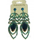 boucles d'oreilles en pierres vertes scintillantes