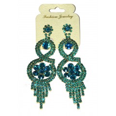 boucles d'oreilles en pierres verts dorés scintillantes