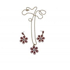 Ensembles bijoux plaqué  avec des pierres "rouge"