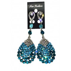 boucles d'oreilles en pierres bleues claires scintillantes