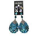 boucles d'oreilles en pierres bleues claires scintillantes