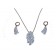 Ensembles bijoux plaqué  avec des pierre argentées et des boucles d'oreilles