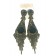 boucles d'oreilles  perlées de couleur verte avec grosse pierre scintillantes