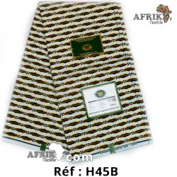 Pagne Hollandais 45B- 6 yards 100% coton - Mari capable blanc