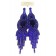 boucles d'oreilles  perlées de couleur bleue avec grosse pierre scintillantes