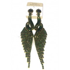 boucles d'oreilles tout en perles de couleur vertes