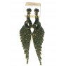 boucles d'oreilles tout en perles de couleur vertes
