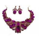 Parrure à pierre scintillante" violet" avec boucle d'oreille