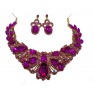 Parrure à pierre scintillante" violet" avec boucle d'oreille