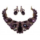 Parrure à pierre scintillante"violet" avec boucle d'oreille