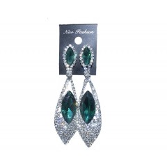 Boucle d'oreilles agentée à pierre" bleu" "new fashion"