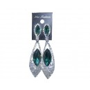 Boucle d'oreilles agentée à pierre" bleu" "new fashion"