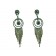 Boucle d'oreilles dorées à perles "vert"