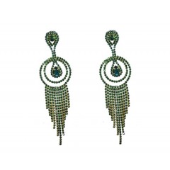 Boucle d'oreilles dorées à perles "vert"