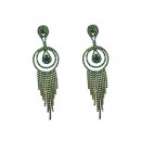 Boucle d'oreilles dorées à perles "vert"