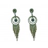 Boucle d'oreilles dorées à perles "vert"